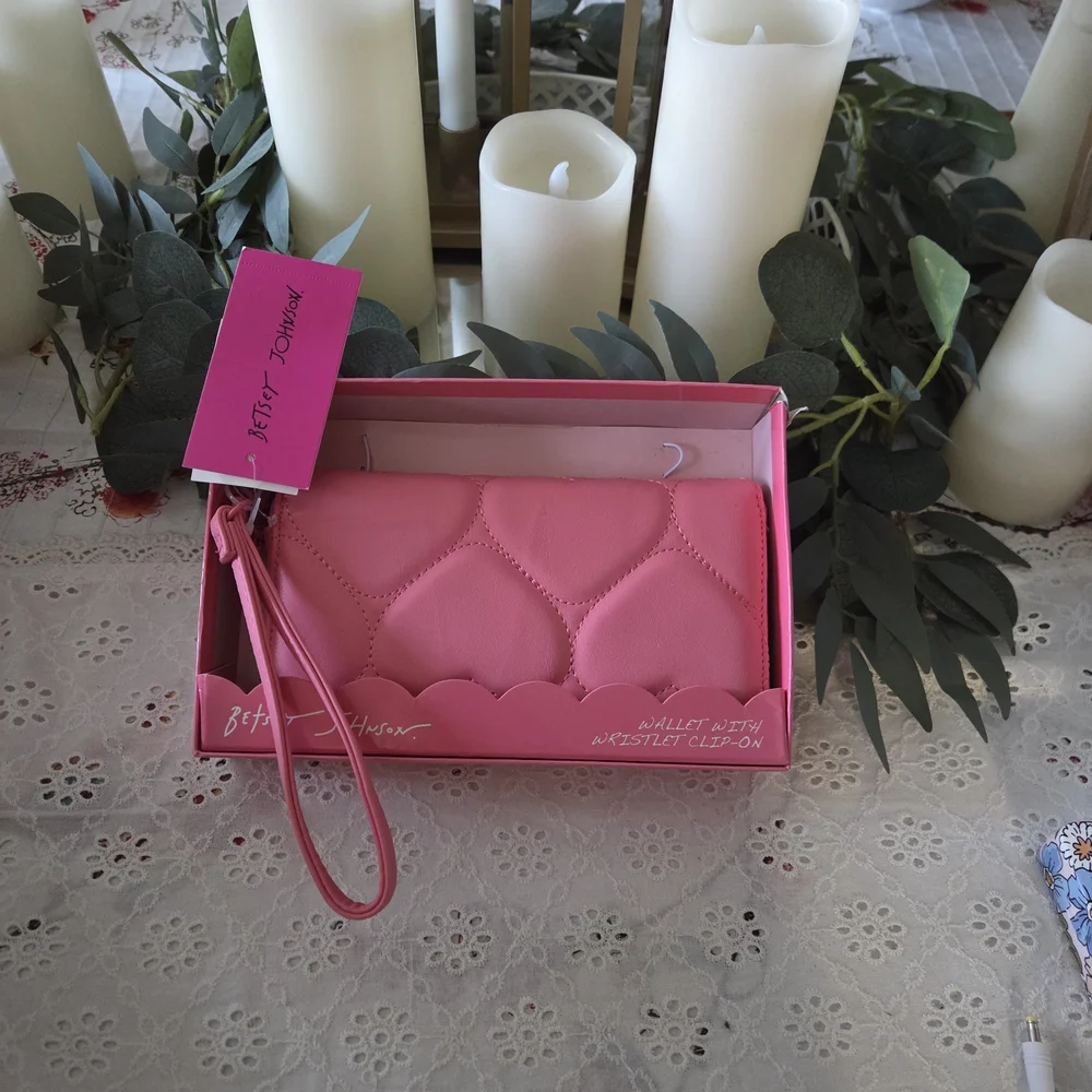 Betsey Johnson Pink Wristlet Clutch - Picture 1 of 9